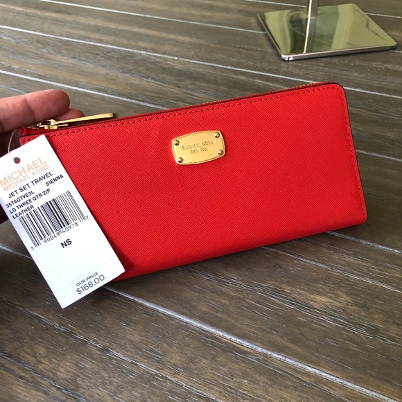 MICHAEL Michael Kors Handbags - Michael Kors Jet Set Travel Sienna Orange Wallet
